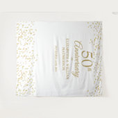 50e verjaardag Gouden Bruiloft Foto Achtergrond Wandkleed (Voorkant (horizontaal))