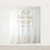 50e verjaardag Gouden Bruiloft Foto Achtergrond Wandkleed (Voorkant)