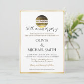 50e verjaardag gouden bruiloft uitnodiging (Staand voorkant)