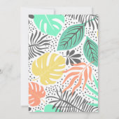 50e verjaardag Gouden en Moderne Tropische Uitnodi (Achterkant)