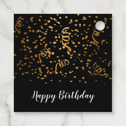 50e verjaardag gouden en zwarte ballonnen en Confe Bedankjes Labels (Achterkant)