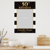 50e verjaardag Gouden en Zwarte fotoprop frame Poster (Keuken)