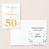 50e verjaardag Gouden folie Fabulous op 50 Kaarten (Display)
