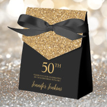 50e verjaardag Gouden Glitter Bedankt