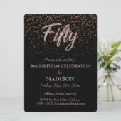 50e verjaardag Gouden Glitter Kaart (Staand voorkant)