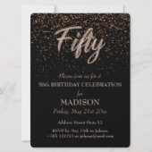 50e verjaardag Gouden Glitter Kaart (Voorkant)