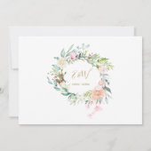 50e verjaardag Gouden Hart Bloemige Monogram Foto Kaart (Achterkant)