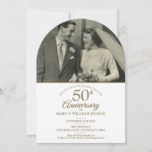 50e verjaardag Gouden Harten Huwelijksfoto-boog Kaart (Voorkant)