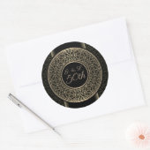 50e verjaardag Gouden Medaillon met Monogram Ronde Sticker (Envelop)
