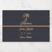 50e verjaardag Gouden naam Mini Mousserende Wijn L Sparkling Wijnetiket (Enkel label)