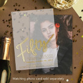 50e verjaardag gouden script tekst overlay vellum uitnodigingen