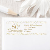 50e verjaardag Gouden Stof Confetti Retouradres Etiket (Insitu)