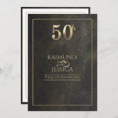 50e verjaardag Gouden Stof Uitnodiging (Voorkant / Achterkant)