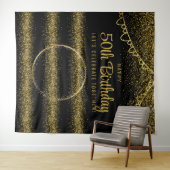 50e verjaardag Gouden Viering Foto Achtergrond Wandkleed (In Situ (horizontaal))