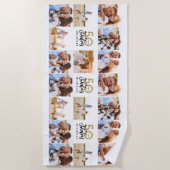 50e verjaardag gouden zwarte foto collage strand  strandlaken (Voorkant)