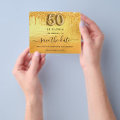 50e verjaardag goudglitter budget behalve datum flyer (Hand)