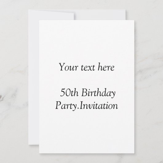 50e verjaardag, goudolie, uitnodiging (Achterkant)