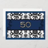 50e verjaardag, goudolie, uitnodiging (Voorkant / Achterkant)