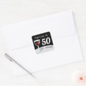 50e verjaardag Grappig Inspirerend Rode Wijn Man Vierkante Sticker (Envelop)