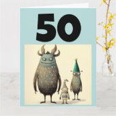 50E VERJAARDAG GRAPPIG WENSKAART KAART (Gele Bloem)