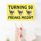 50E VERJAARDAG GRAPPIGE KATTENBANNER SPANDOEK (Insitu)