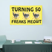 50E VERJAARDAG GRAPPIGE KATTENBANNER SPANDOEK (Beurs)