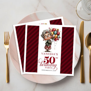 50e Verjaardag Grappige Oude Dame Servetten Feest 