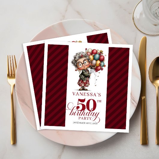 50e Verjaardag Grappige Oude Dame Servetten Feest 
