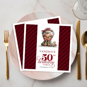 50e Verjaardag Grappige Oude Dame Servetten Tafel