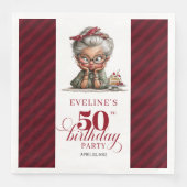 50e Verjaardag Grappige Oude Dame Servetten Tafel  (Voorkant)