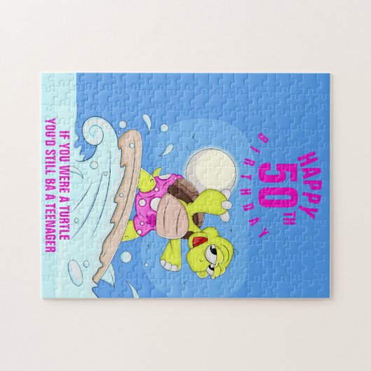 50e verjaardag grappige uitspraak Jigzaag Puzzle Legpuzzel (Horizontaal)