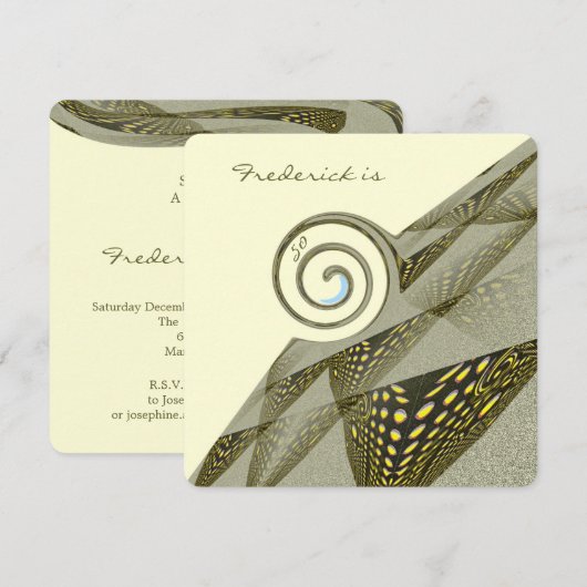 50e verjaardag - Groen en geel ontwerp Kaart (Voorkant / Achterkant)