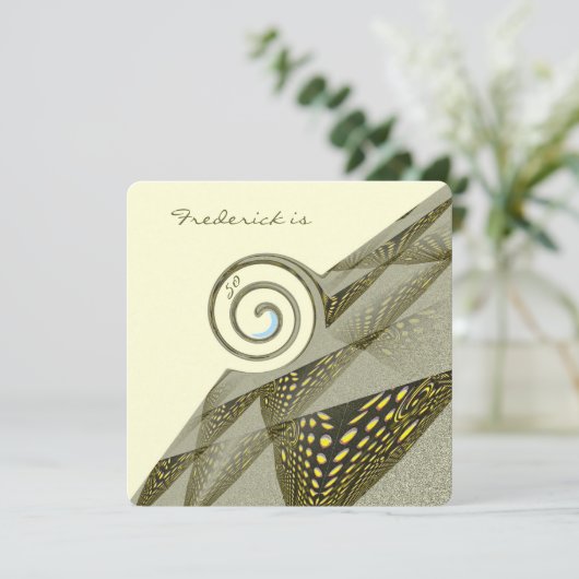 50e verjaardag - Groen en geel ontwerp Kaart (Staand voorkant)