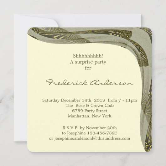 50e verjaardag - Groen en geel ontwerp Kaart (Achterkant)