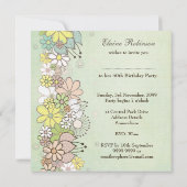 50e verjaardag Groene bloei Aangepaste Uitnodiging (Achterkant)