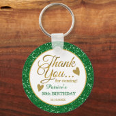 50e verjaardag groene glitter en goud bedankt sleutelhanger (Voorkant)