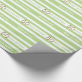 50e verjaardag groene witte vrouwen cadeaupapier (Hoek)