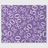50e Verjaardag Groot Willekeurig Nummerpatroon Paa Cadeaupapier (Vlak)