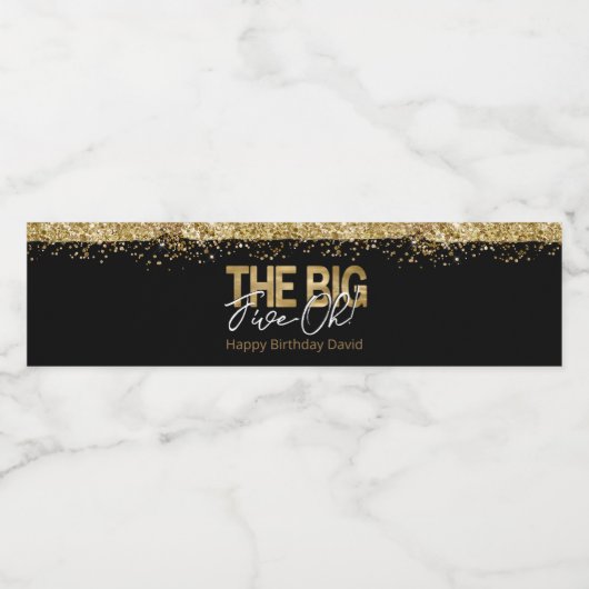 50e verjaardag Grote Vijf OH-flaconetiket Waterfles Etiket (Enkel label)