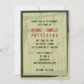 50e verjaardag Grungy Countdown Couples Party Kaart (Achterkant)