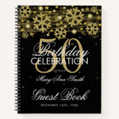 50e verjaardag Guestbook Gold Winter Black Notitieboek