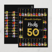 50e verjaardag Guitar Rocks 50 Gepersonaliseerd Briefkaart (Voorkant / Achterkant)