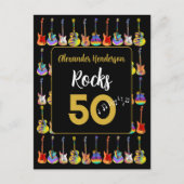 50e verjaardag Guitar Rocks 50 Gepersonaliseerd Briefkaart (Voorkant)
