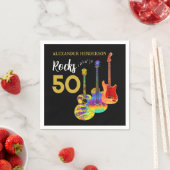 50e verjaardag Guitar Rocks 50 Gepersonaliseerd Servet (Insitu)