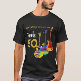 50e verjaardag Guitar Rocks 50 Gepersonaliseerd T-shirt