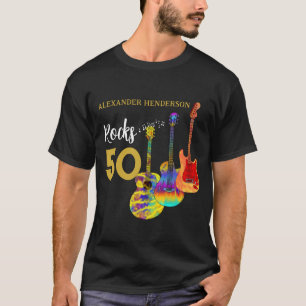 50e verjaardag Guitar Rocks 50 Gepersonaliseerd T-shirt