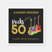 50e verjaardag Guitar Rocks 50 naam Servet (Voorkant)