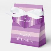 50e verjaardag gunstbox, Paarse strepen Bedankdoosjes (Voorkant Zijde)