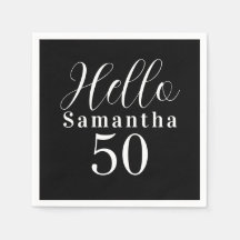 50e verjaardag Hallo 50 zwart-wit feest