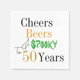 50e verjaardag Halloween Cheers Spooky Party Servet